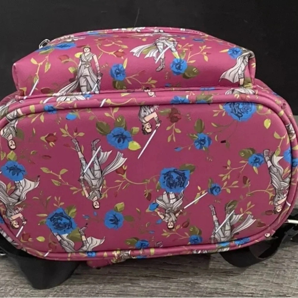 New Loungefly Disney Star Wars Pink Floral Rey Mini Backpack